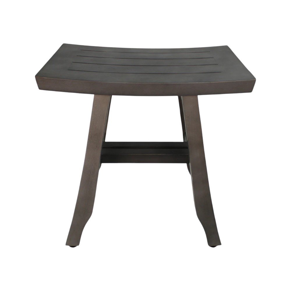 18" Antiqued Gray Teak Rectangular Shower Bench