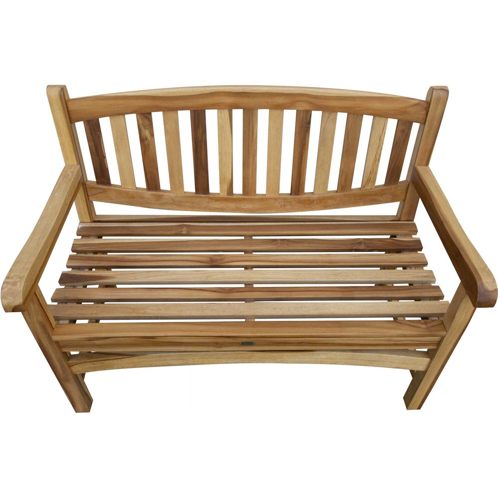 26" Natural Teak Solid Wood Garden Bench