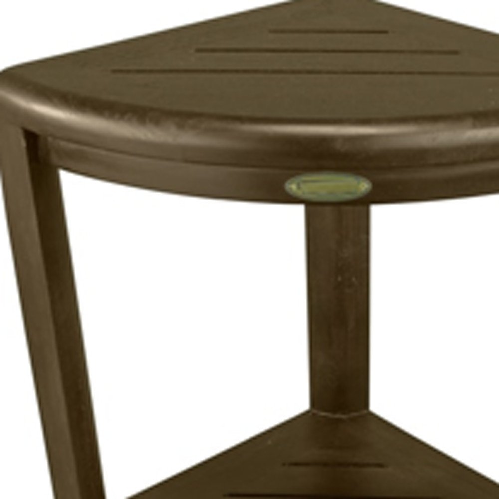 Teak Three Tier Corner Corner Shower Shelf  In  Brown Finish