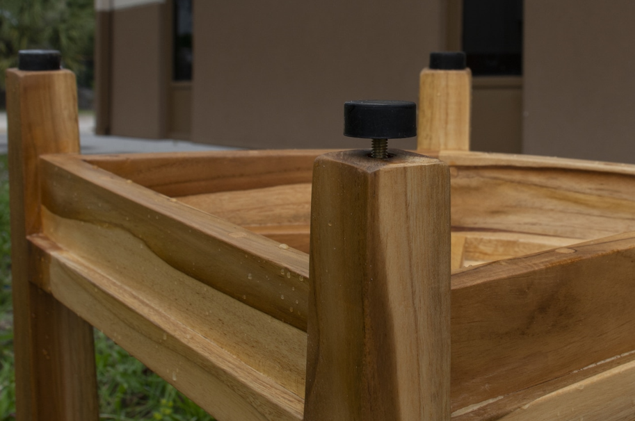 19" X 22" Natural Teak Corner Shower Bench With Shelf-My Store