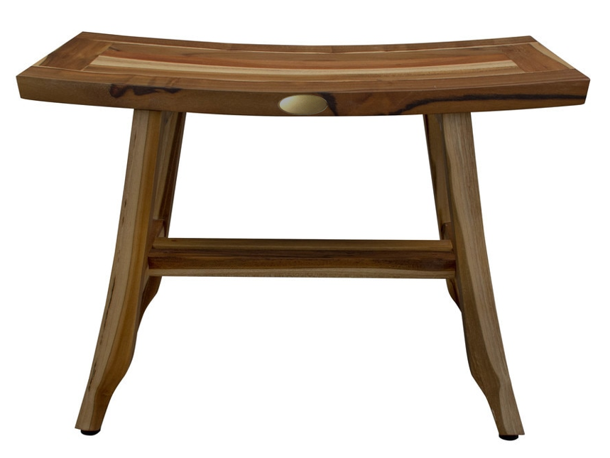 Contemporary Teak Shower Stool Or Bench In Natural Finish-My Store