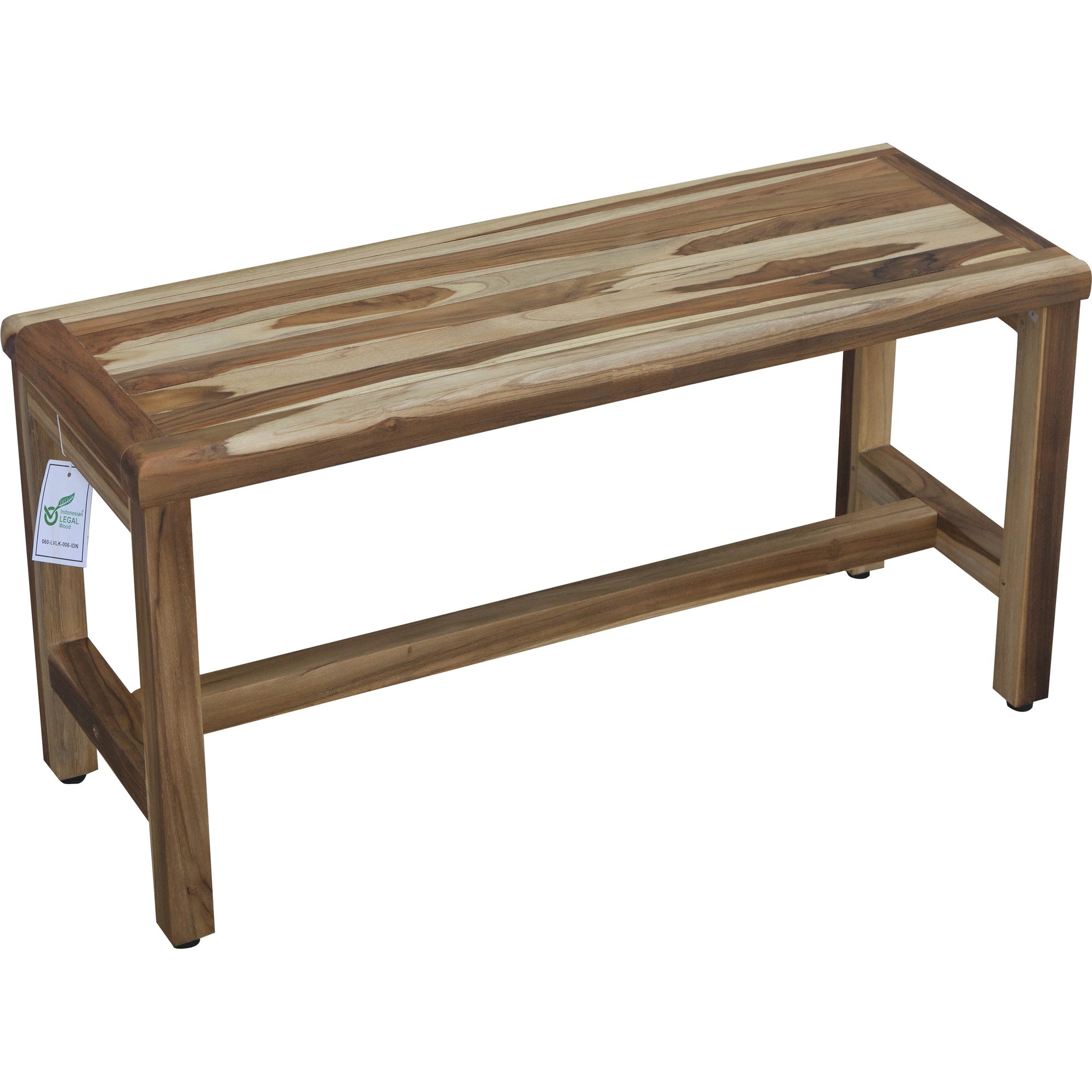 Rectangular Teak Shower Bench In Natural Finish-My Store