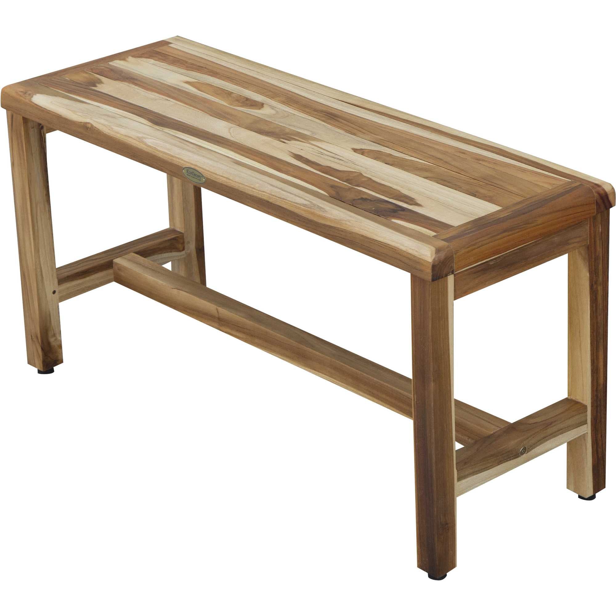 Rectangular Teak Shower Bench In Natural Finish-My Store