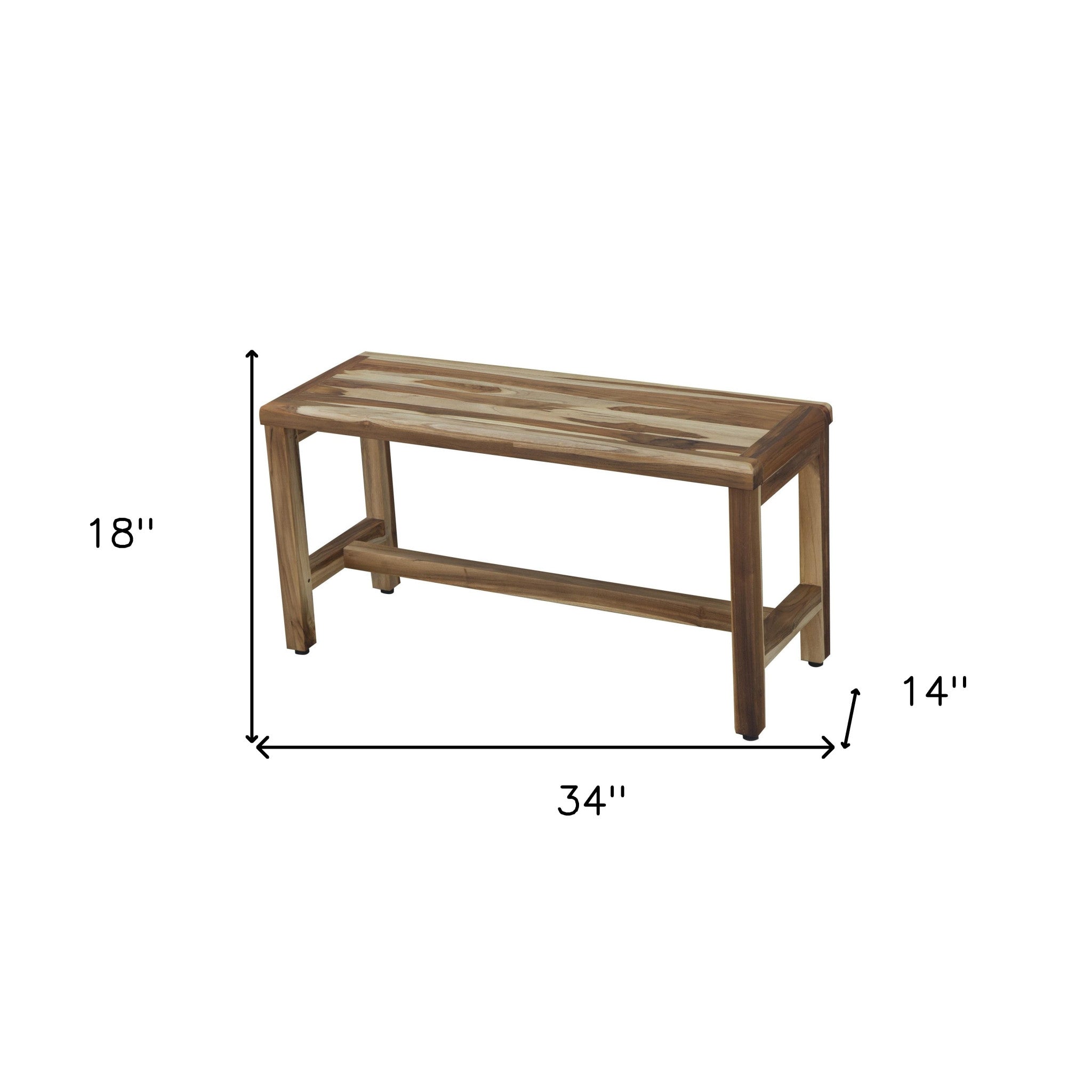 Rectangular Teak Shower Bench In Natural Finish-My Store