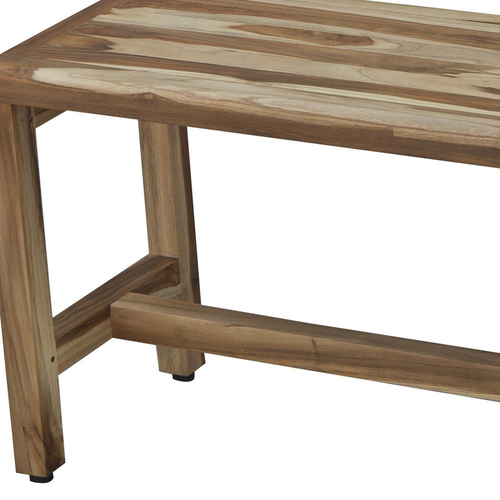 Rectangular Teak Shower Bench In Natural Finish-My Store