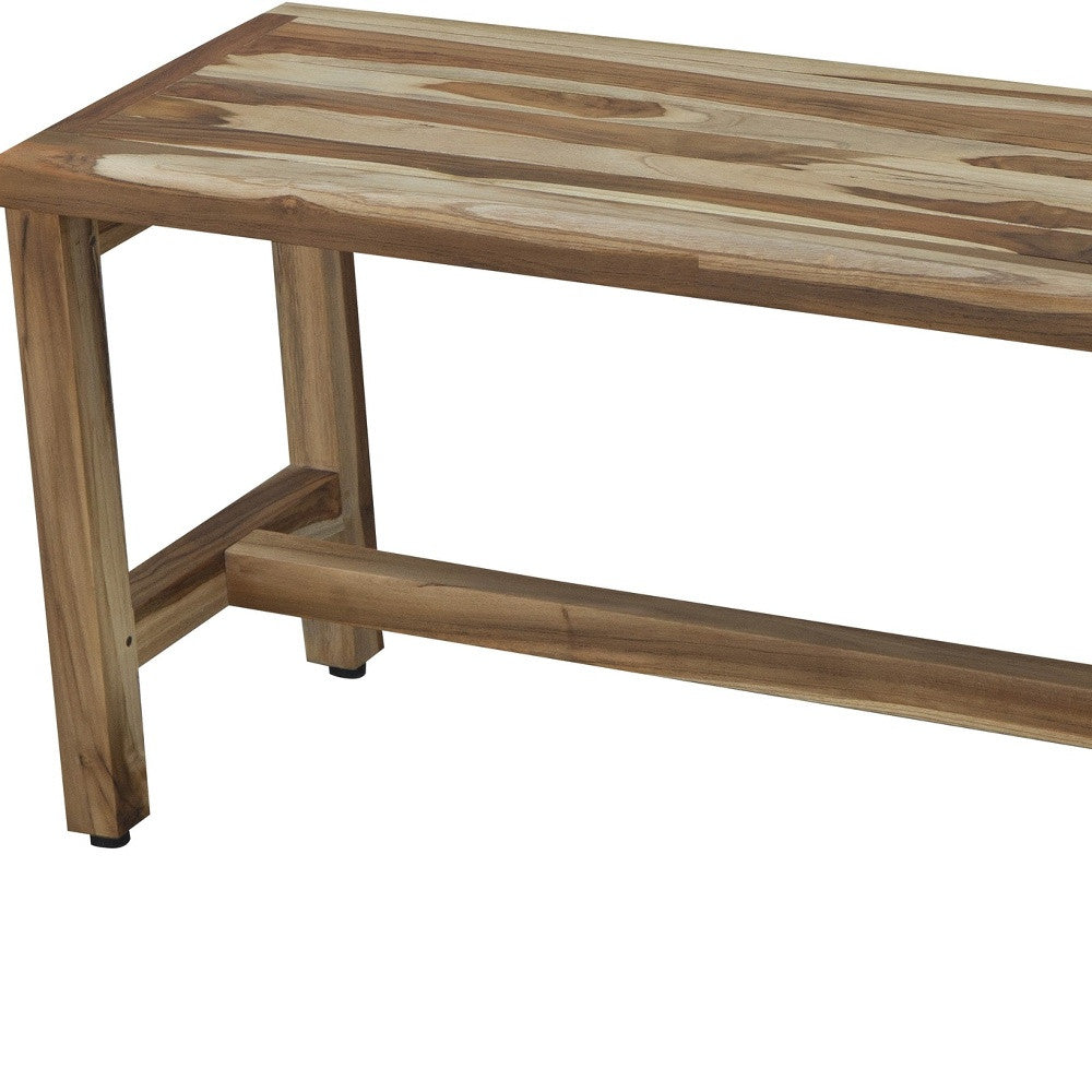 Rectangular Teak Shower Bench In Natural Finish-My Store