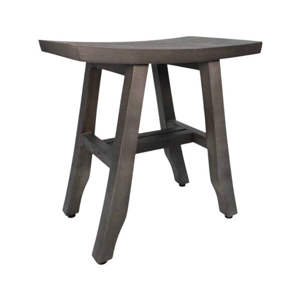 18" Antiqued Gray Teak Rectangular Shower Bench