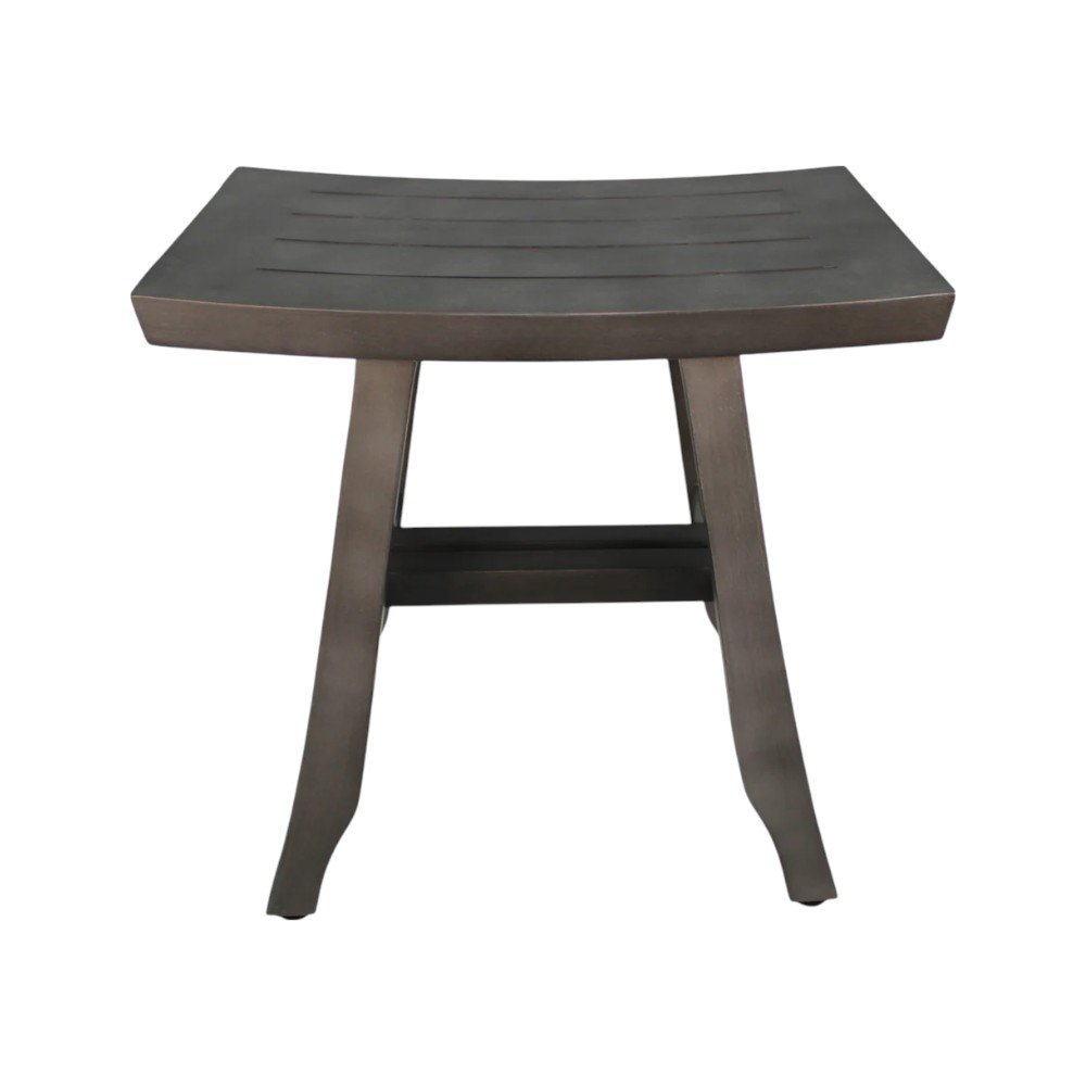 18" Antiqued Gray Teak Rectangular Shower Bench