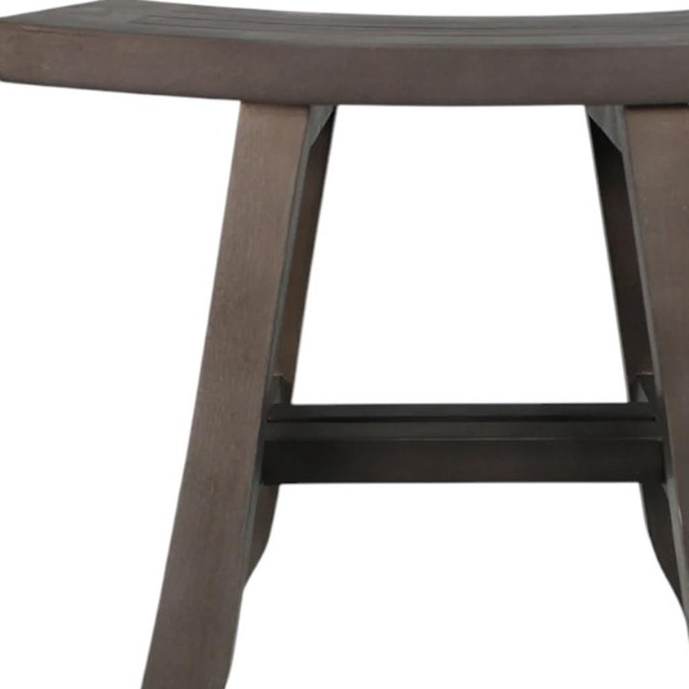 18" Antiqued Gray Teak Rectangular Shower Bench