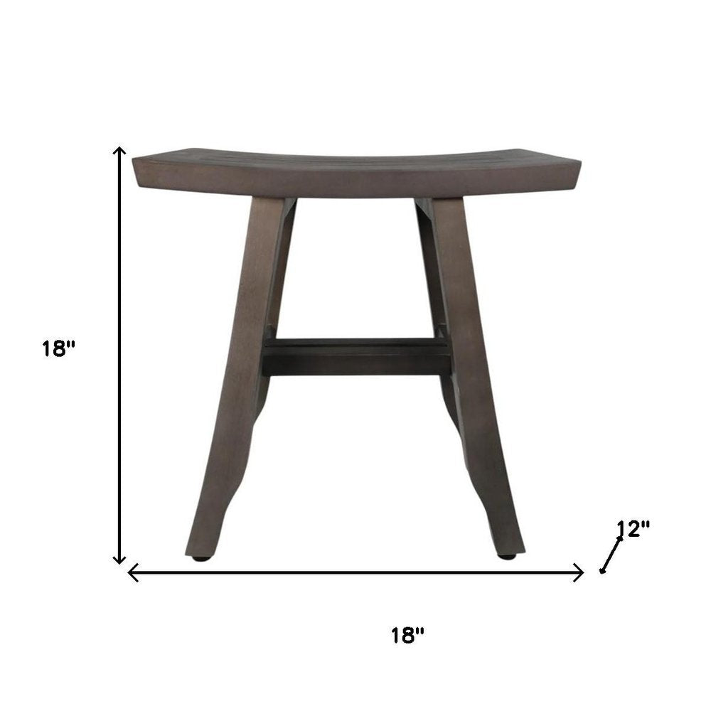 18" Antiqued Gray Teak Rectangular Shower Bench