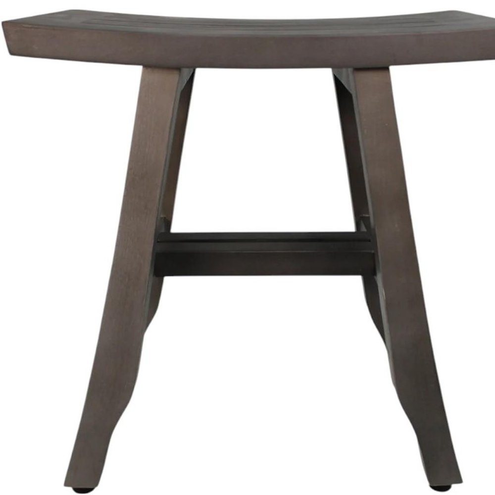 18" Antiqued Gray Teak Rectangular Shower Bench