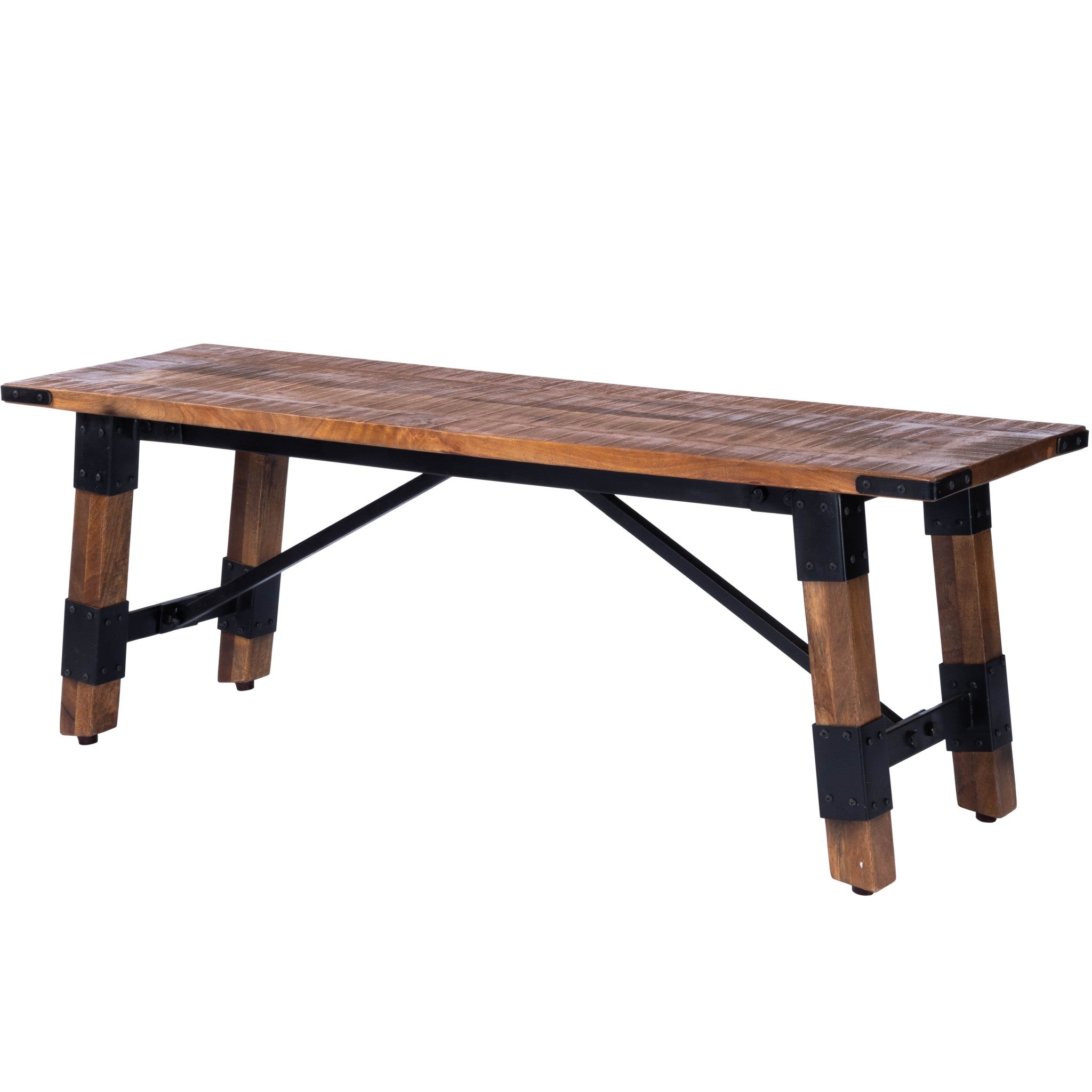 Mod Industrial Rustic Wood Bench-My Store