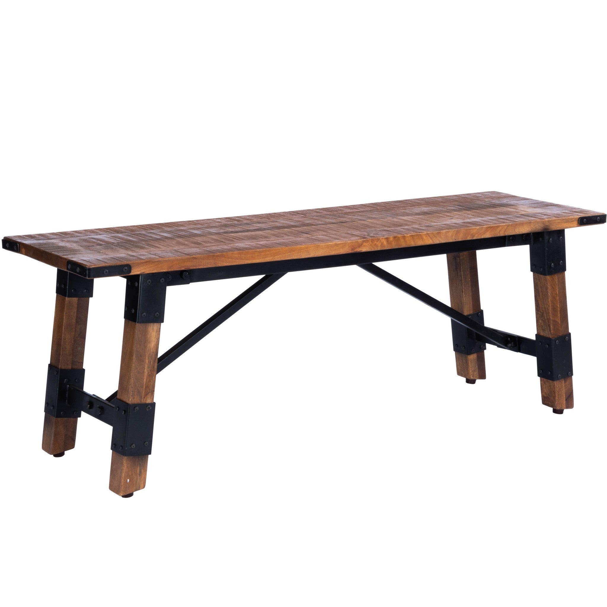 Mod Industrial Rustic Wood Bench-My Store