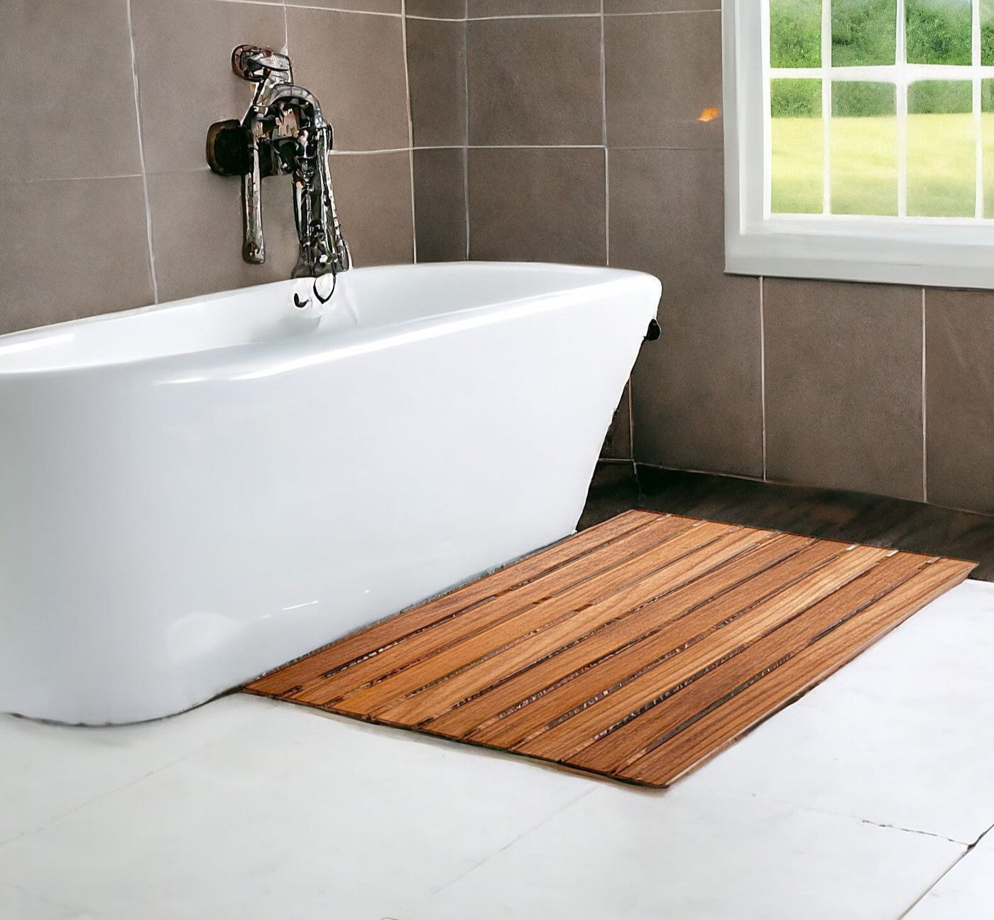 20" Premium Teak Shower Bath Mat