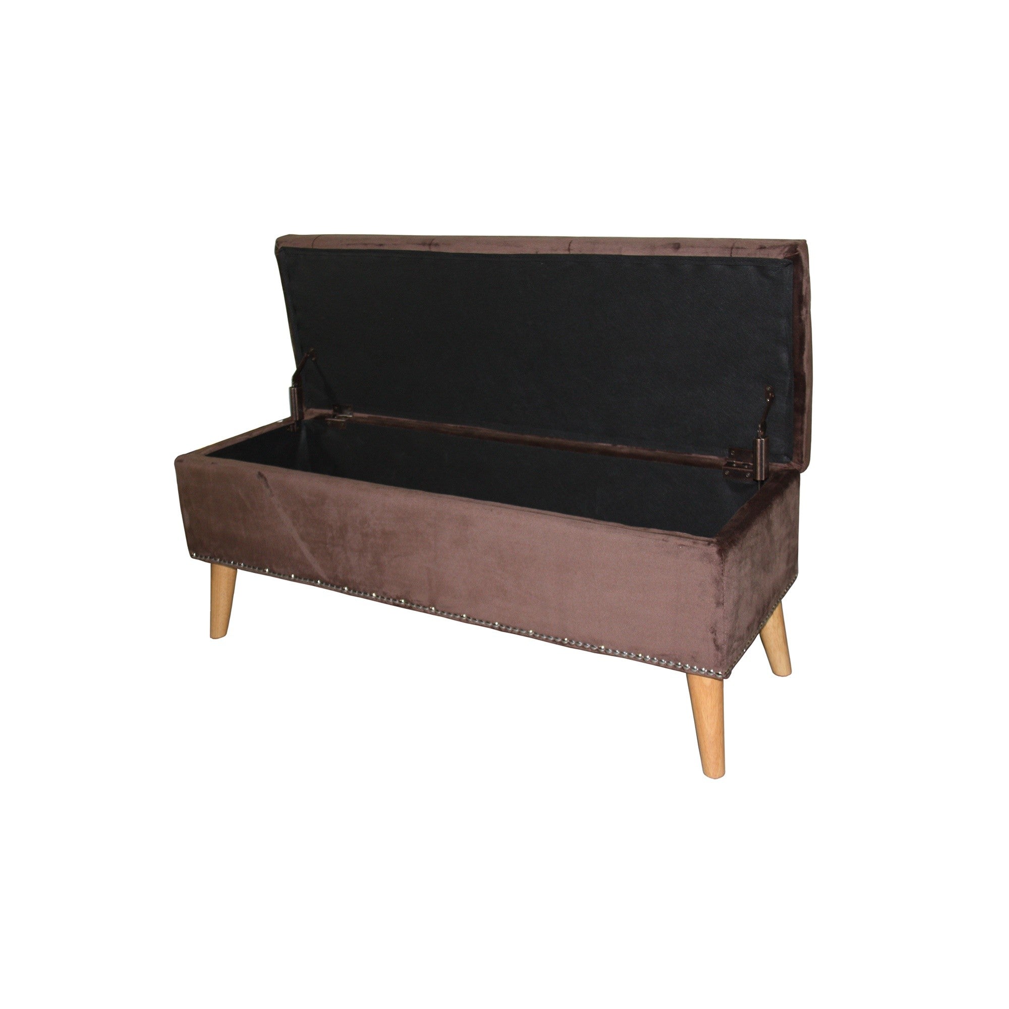 Cozy Brown Suede Storage Bench-My Store