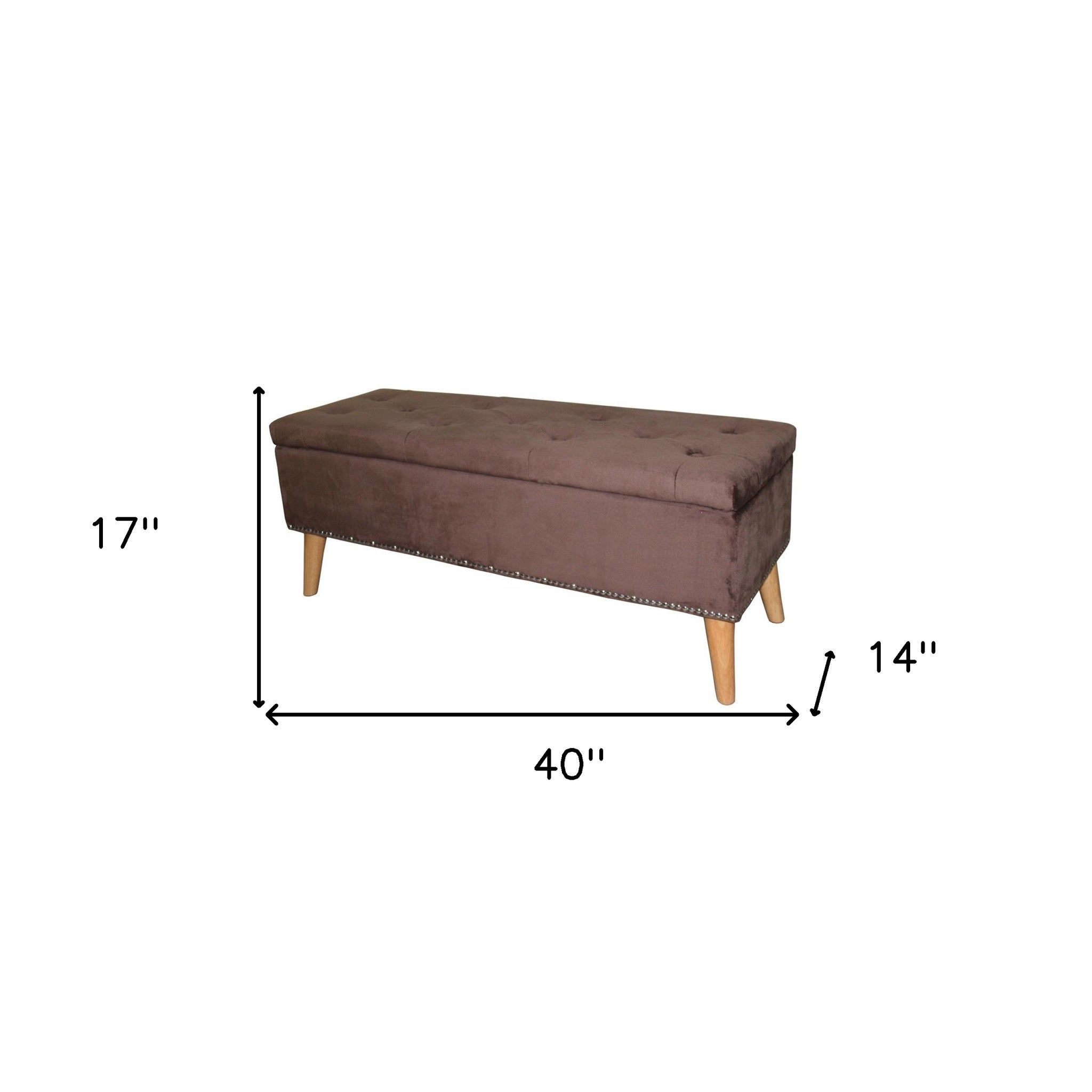 Cozy Brown Suede Storage Bench-My Store