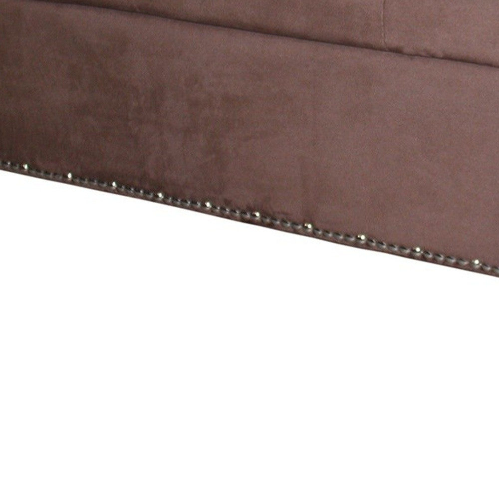 Cozy Brown Suede Storage Bench-My Store