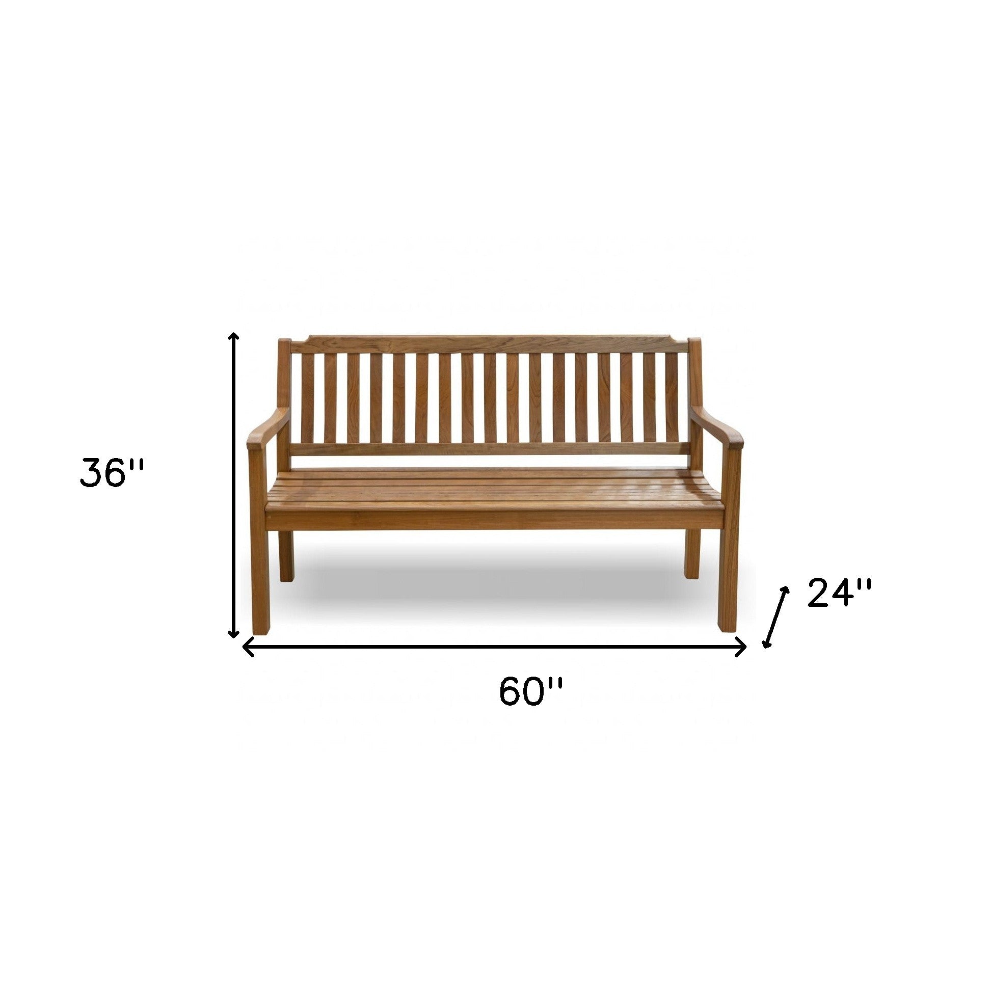 60" Teak Solid Wood Garden Bench-My Store