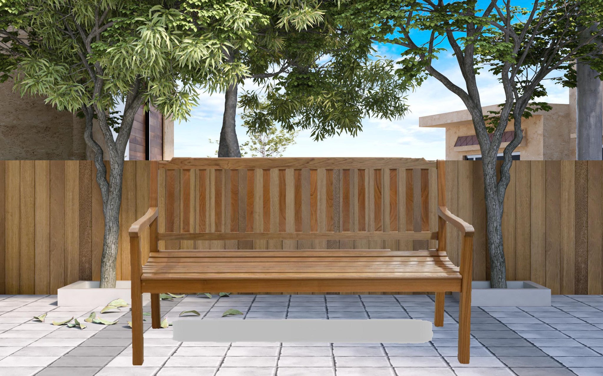 60" Teak Solid Wood Garden Bench-My Store