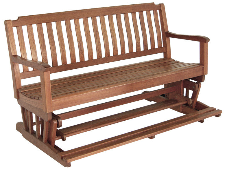 60" Brown Solid Teak Outdoor Glider Bench-My Store