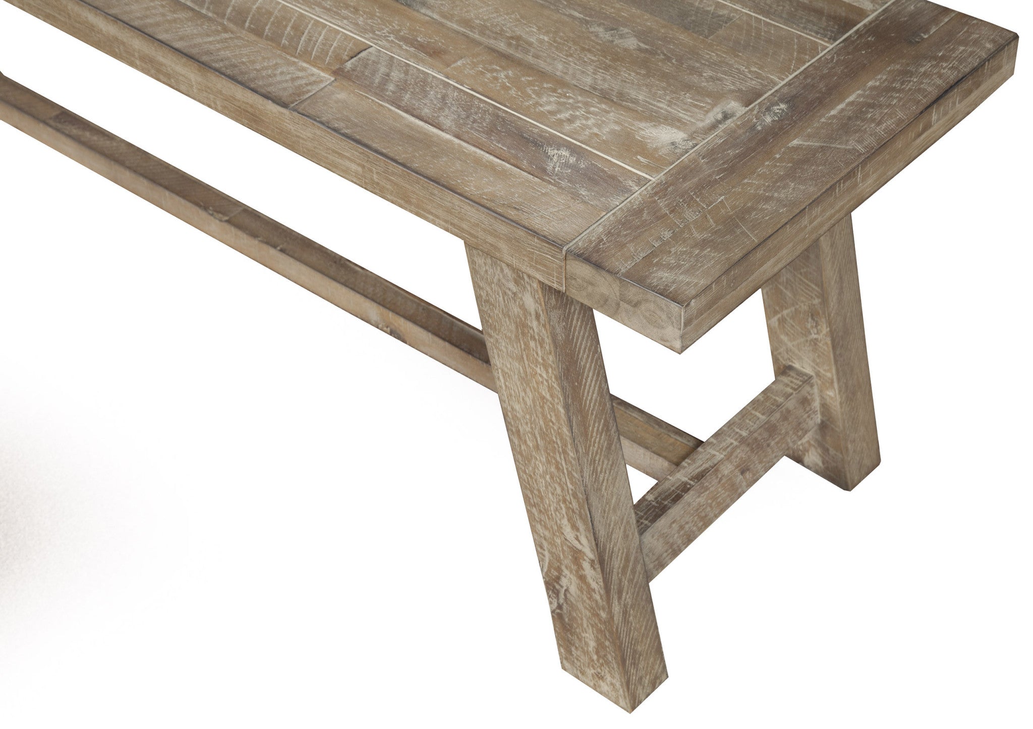 60" Natural Distressed Solid Wood Dining Bench-My Store