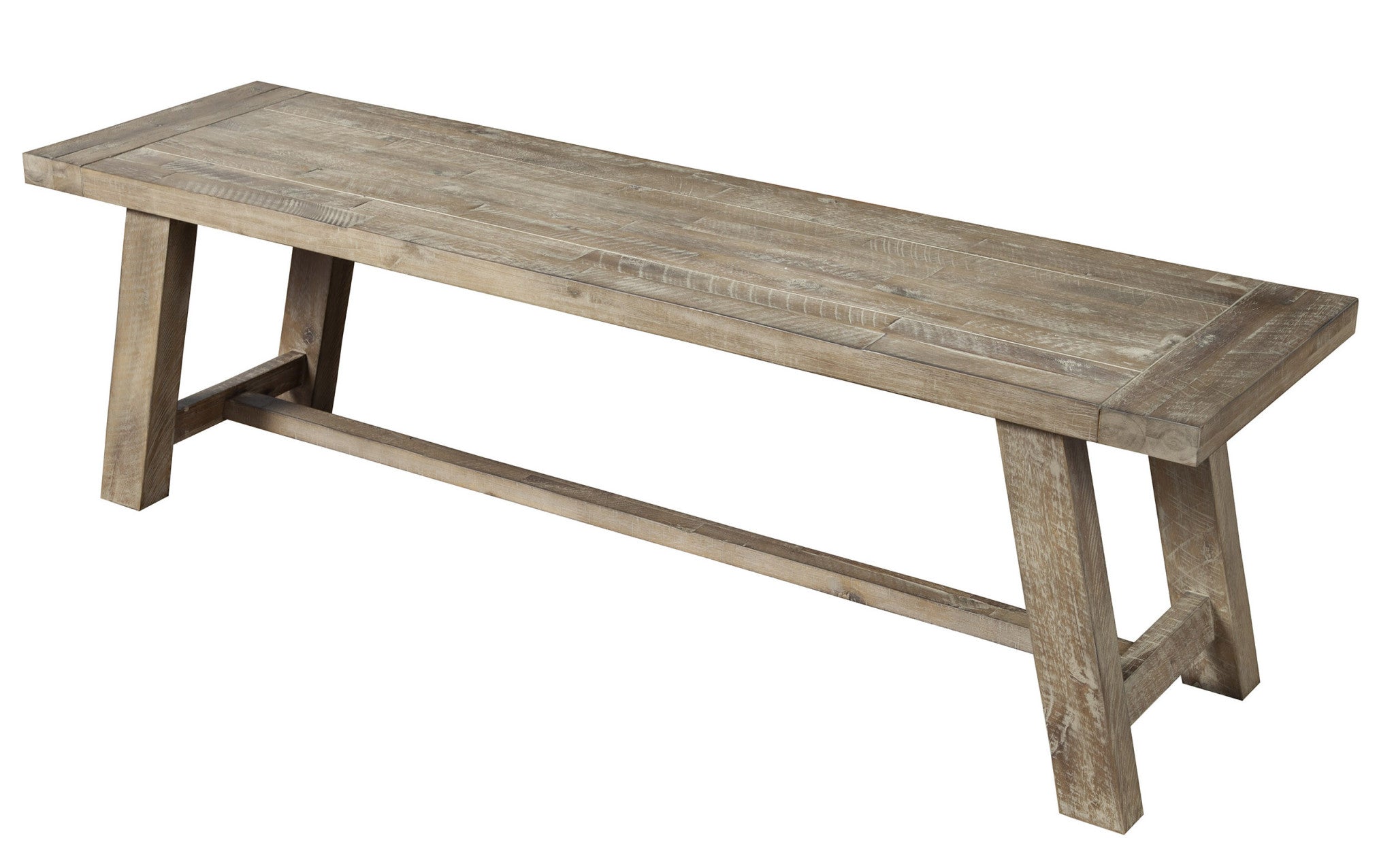 60" Natural Distressed Solid Wood Dining Bench-My Store