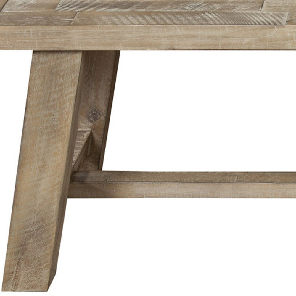 60" Natural Distressed Solid Wood Dining Bench-My Store