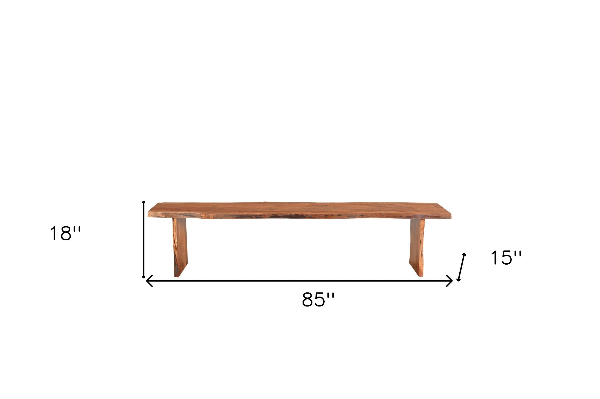 85" Natural Solid Wood Dining Bench-My Store